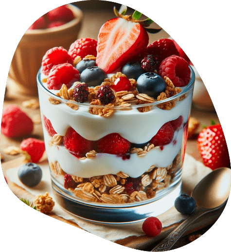 Succulente recette de parfait aux fruits rouges, fromage blanc et granola par Marine Vigier diététicienne Bordeaux Médoc
