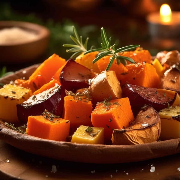Légumes-d’hiver-rôtis-Marine-Vigier-Diététicienne Légumes d'hiver rôtis (patate douce, navet, potimarron, carotte)