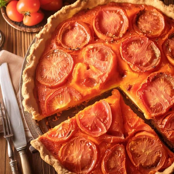 Tarte à la tomate fraiche et succulente